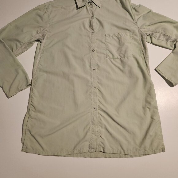 Coolibar Shirt Long Sleeve Snap Front UPF 50+ Nylon Lt Green Womens Small - Picture 3 of 14